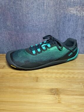 Merrell Barefoot Vapor Glove 4 Trail Running Shoes Blue Black Sz 8.5 Minimalist